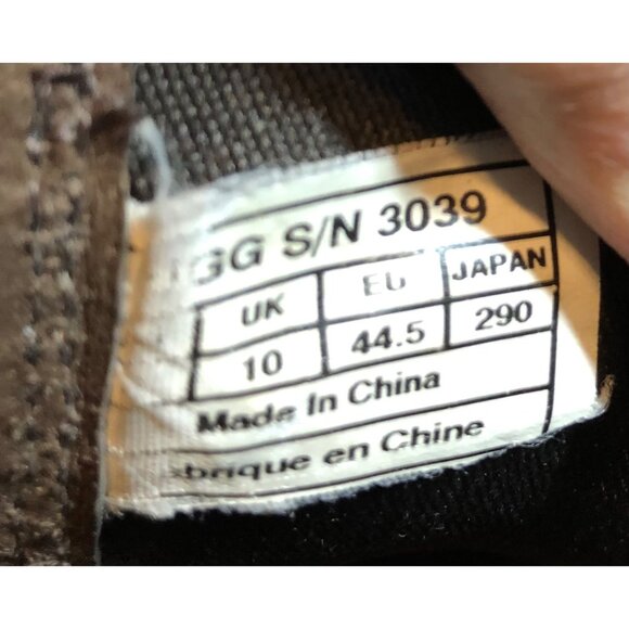 UGG Boots #3039 Brown Leather Slip On Ankle Boots Mens 11/44.5 (L8c) - Picture 10 of 10